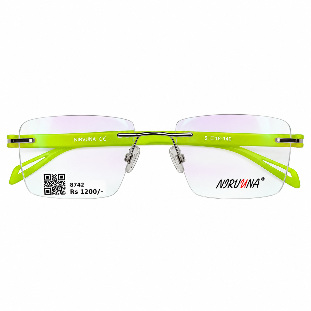 Nitvane N8804 Tr Flexi Silver  Green Square Full Frame 54