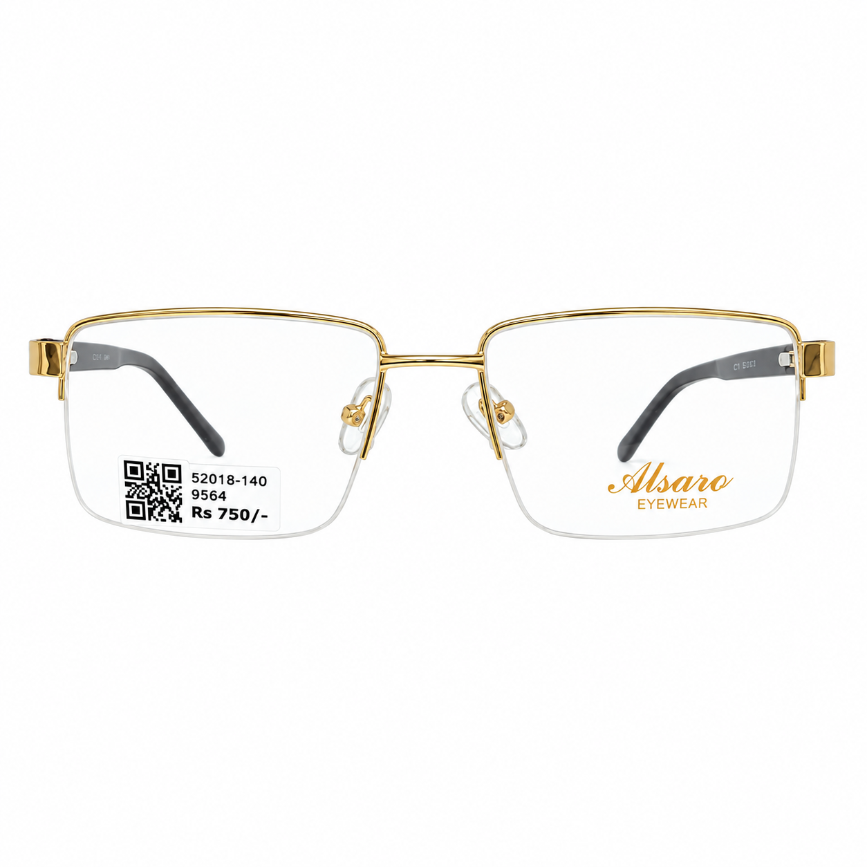 Alsaro Mh2003 Metal Gold Square Half Frame 52