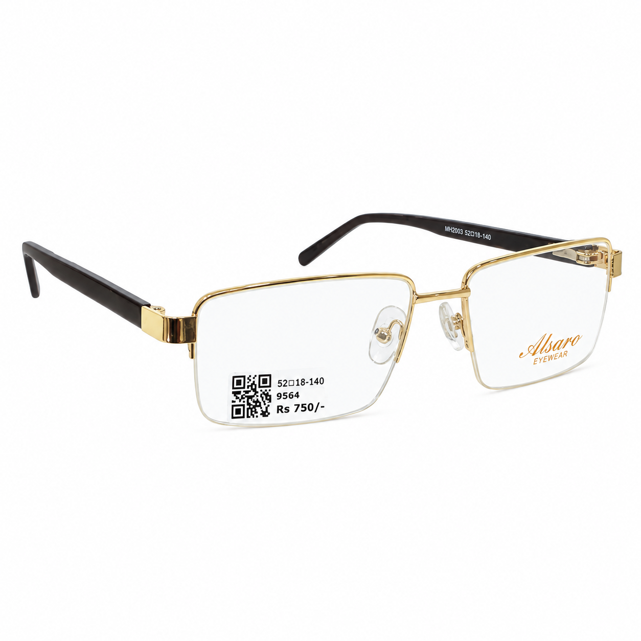 Alsaro Mh2003 Metal Gold Square Half Frame 52