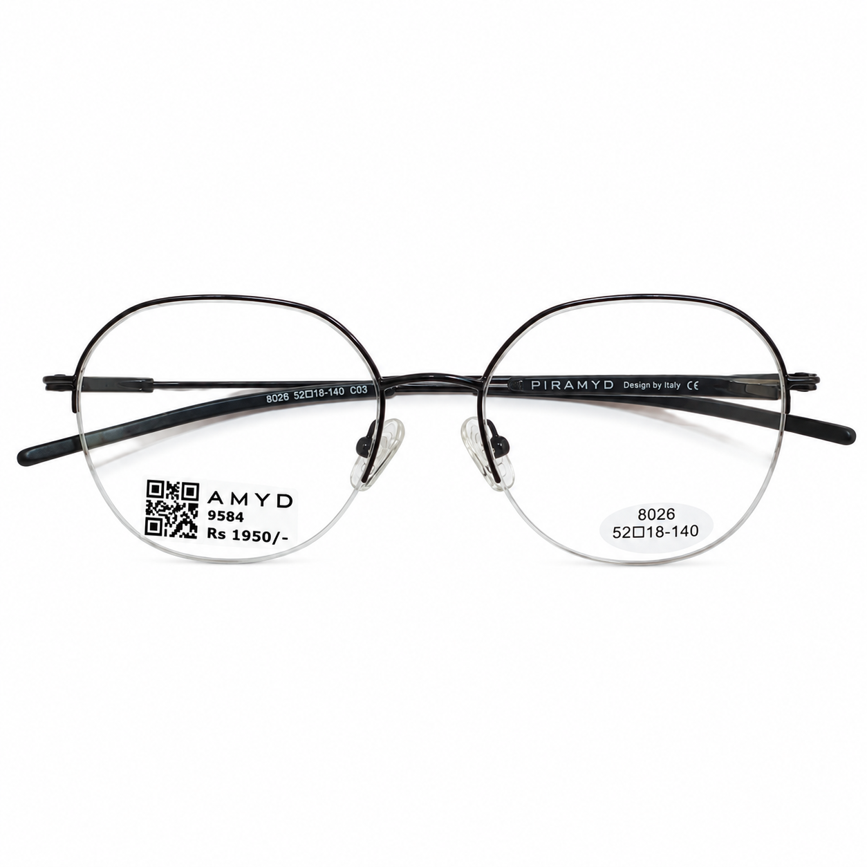 Piramyd 8026 Metal Black Hexagon Half Frame 52