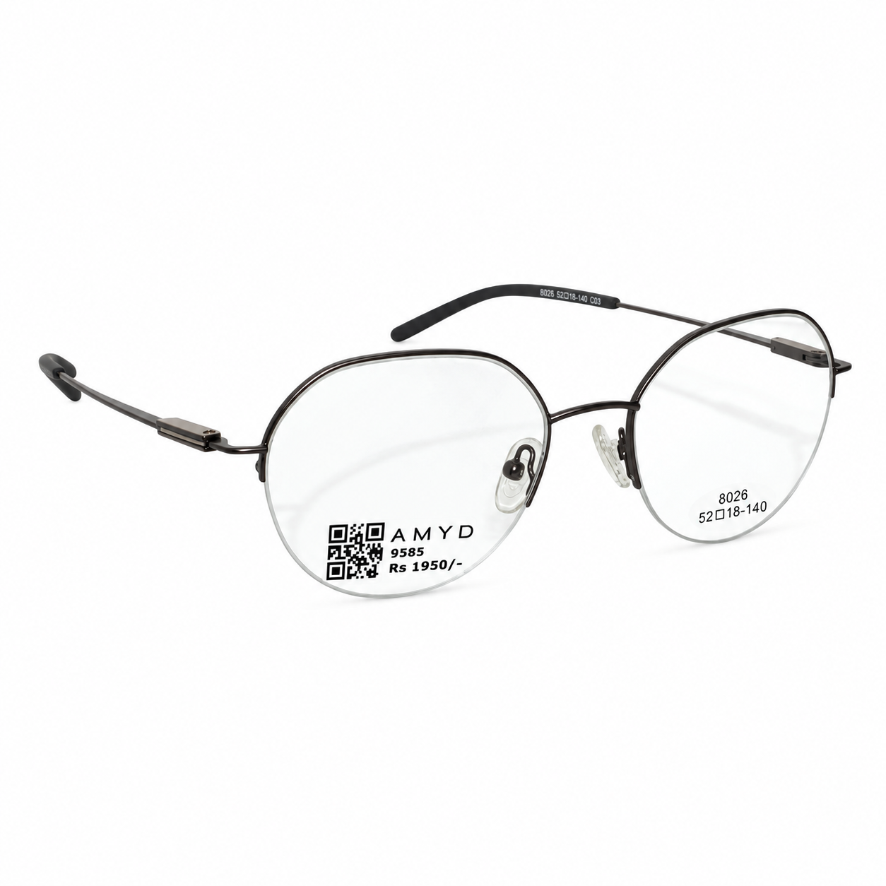 Piramyd 8026 Metal Metalic Gray Hexagon Half Frame 52