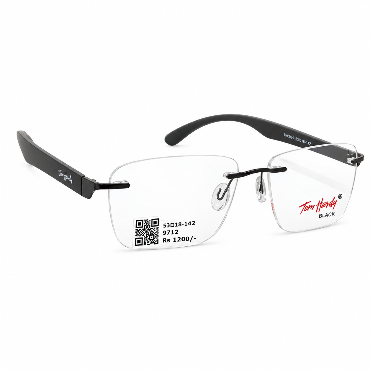 Tom Hardy tHC085 Metal Tr Black Square Rimless 53