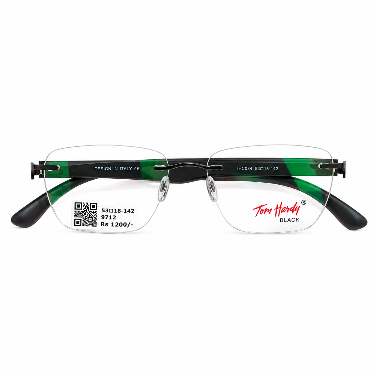Tom Hardy tHC085 Metal Tr Black Square Rimless 53
