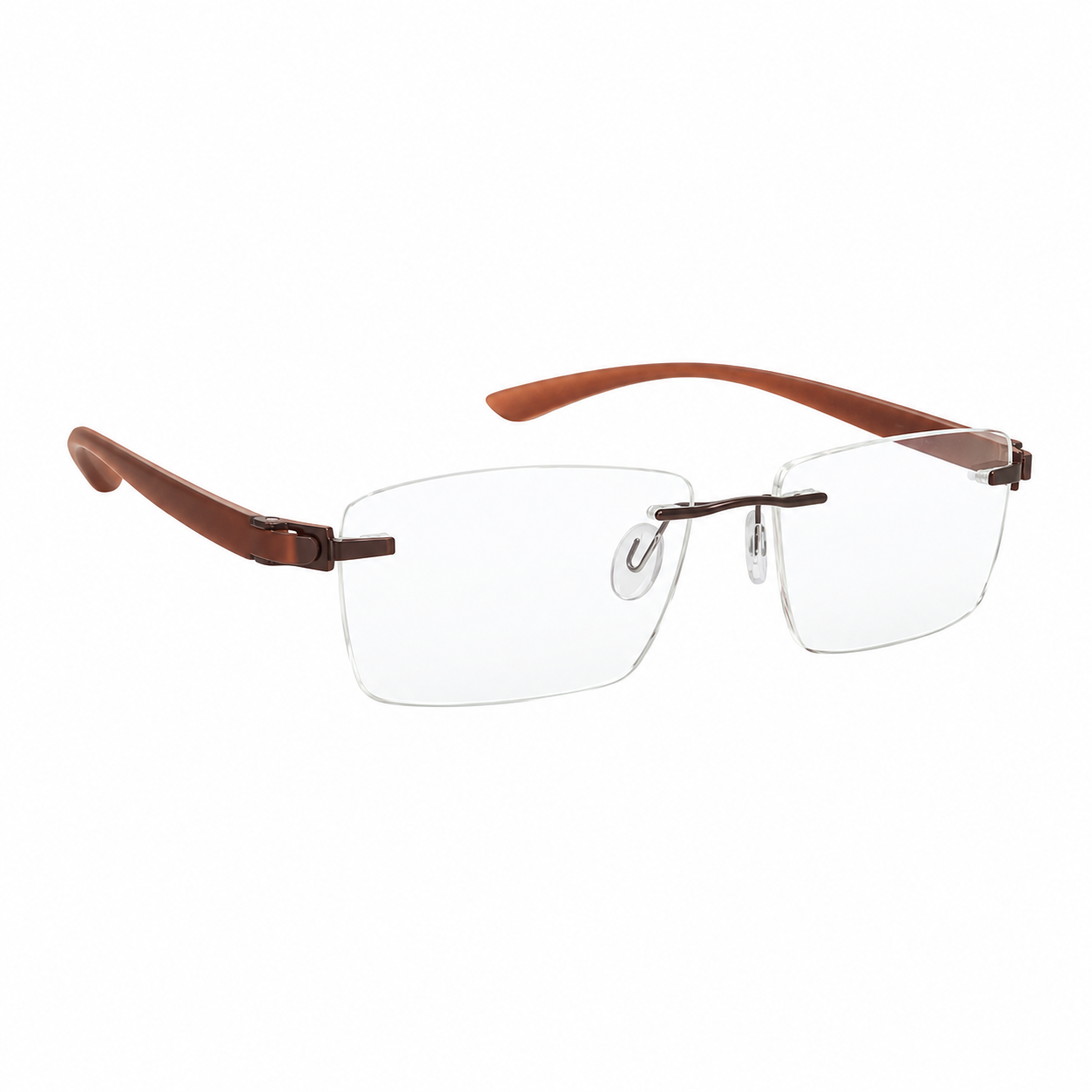 Spyx Sp0001  Metal Tr Brown Square Rimless 53