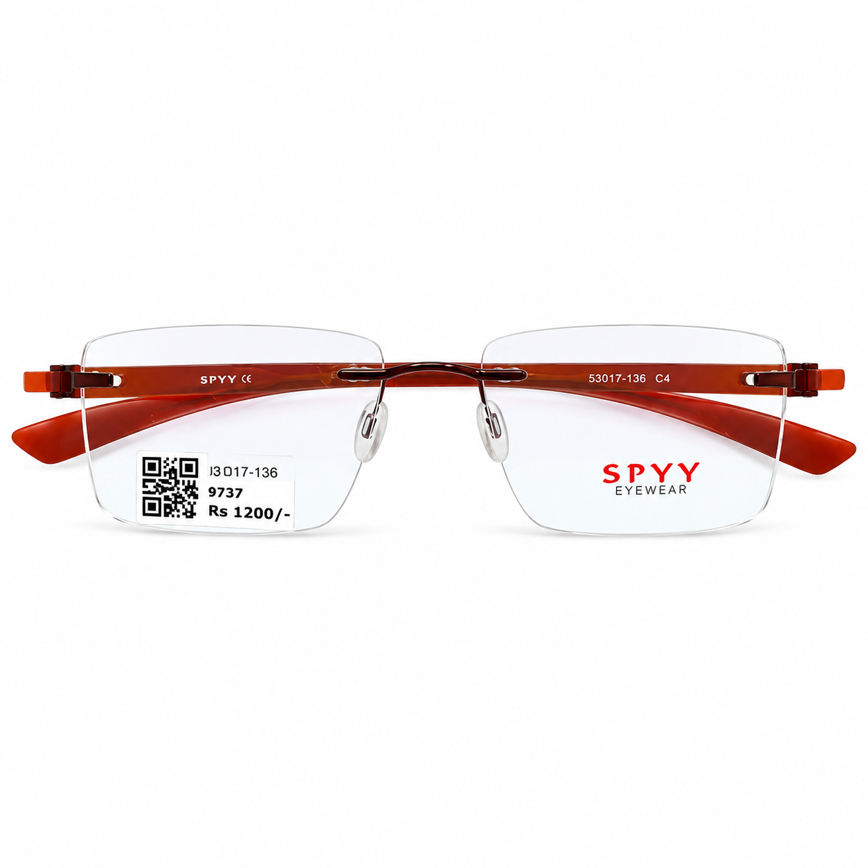 Spyx Sp0001  Metal Tr Brown Square Rimless 53