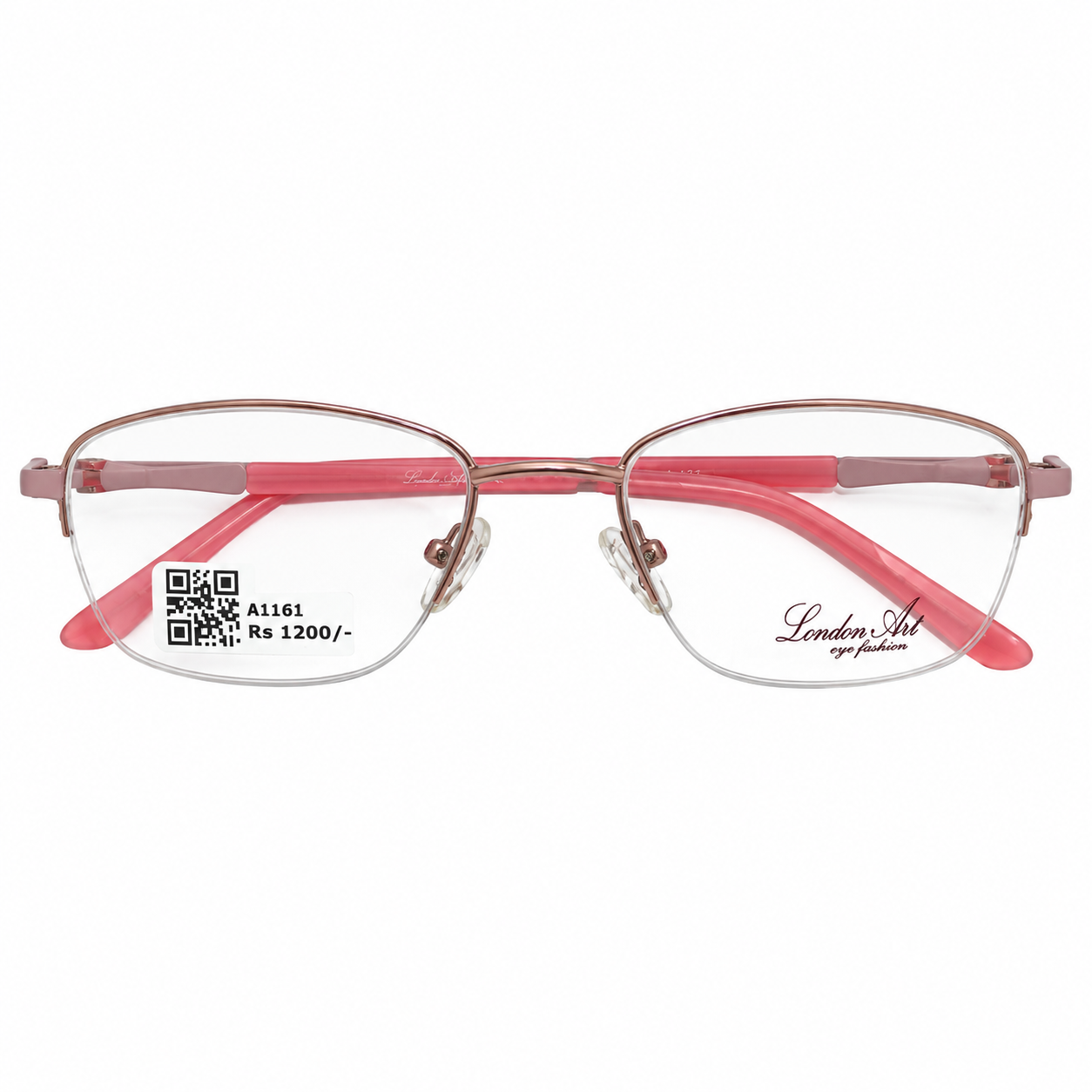 RoseMarry 242209 Metal Pink Oval Half Frame 52