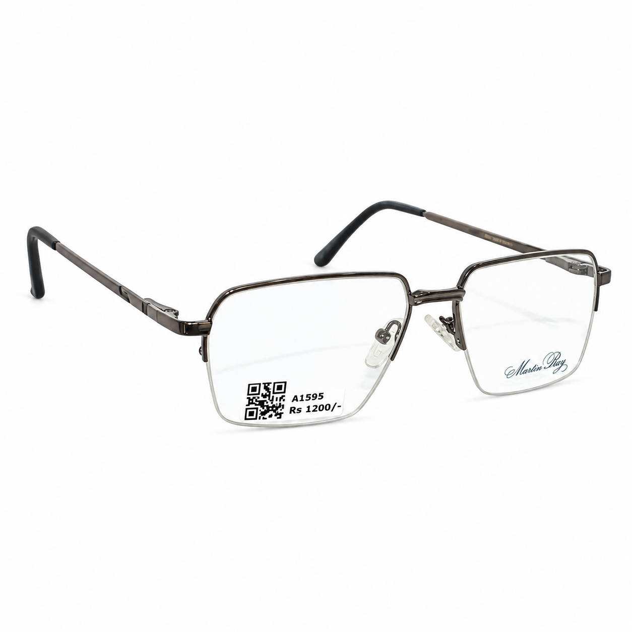 Martin Md9005 Metal Metalic Gray Square Half Frame 53