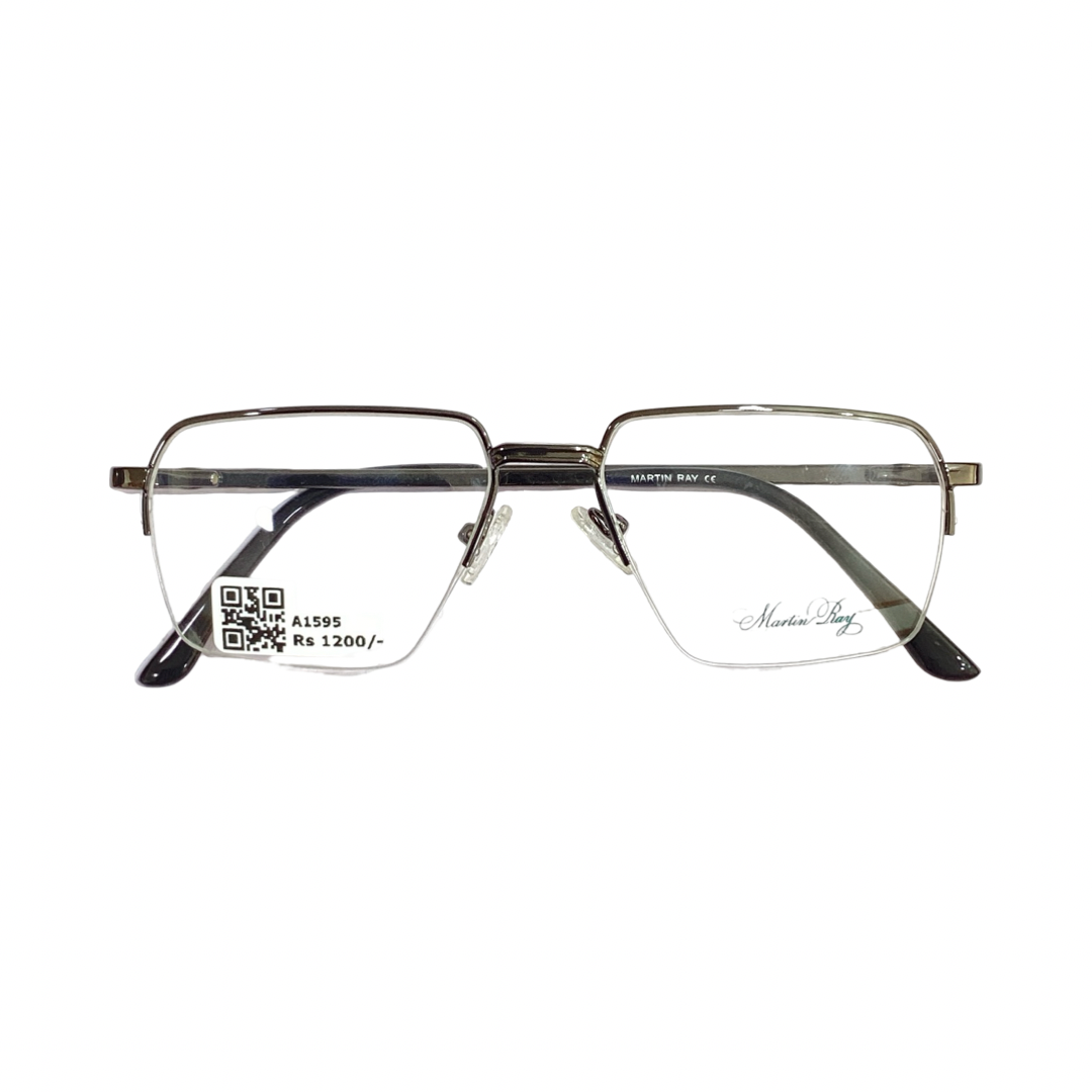 Martin Md9005 Metal Metalic Gray Square Half Frame 53