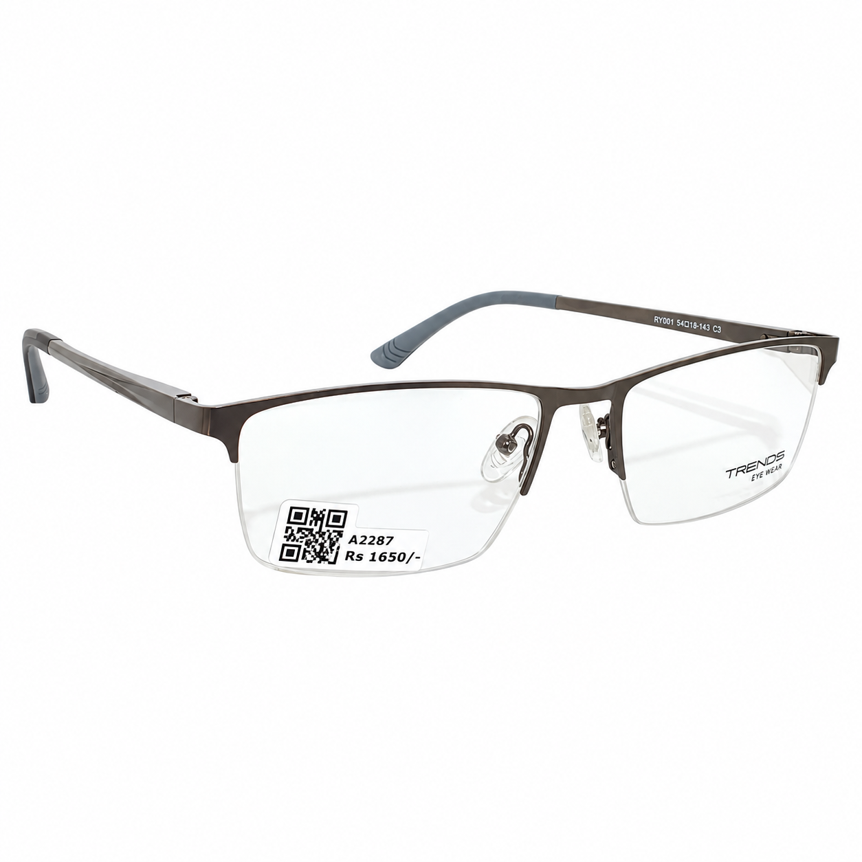Trends Ry8041 Metal Metalic Gray Rectangle Half Frame 54
