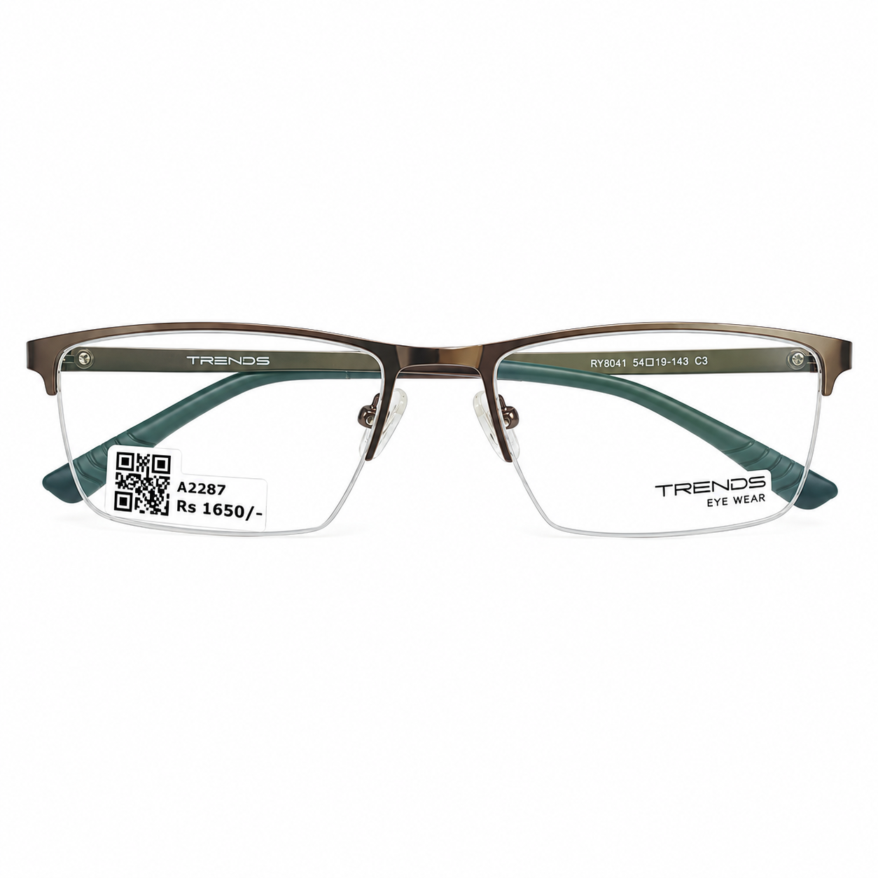 Trends Ry8041 Metal Metalic Gray Rectangle Half Frame 54