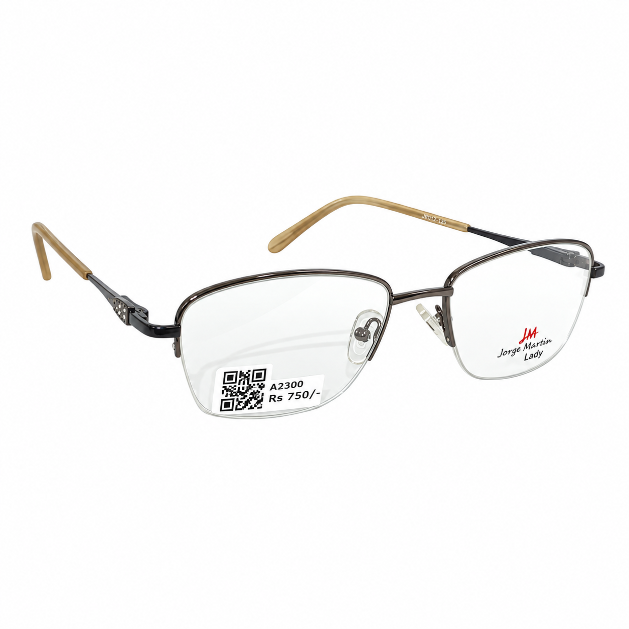 Jorge Martin 224581 Tr Flexi Metalic Gray Oval Half Frame 51
