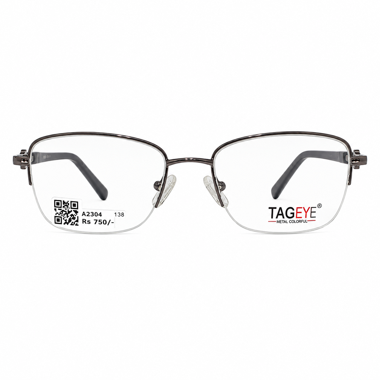 Tageye 170902 Tr Flexi Metalic Gray Oval Half Frame 52