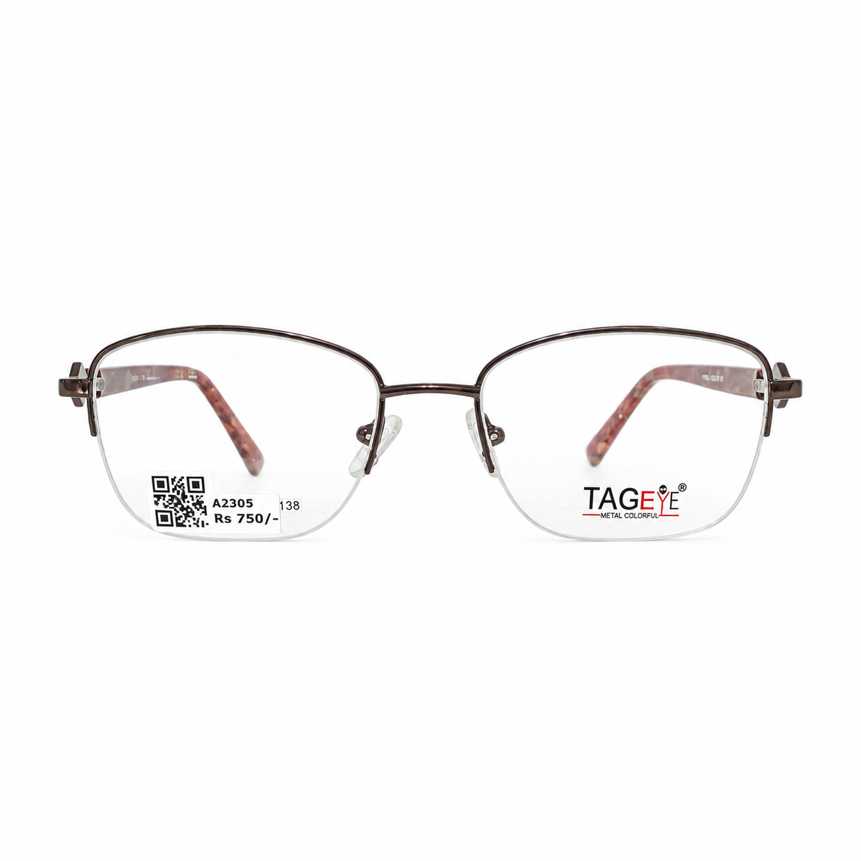 Tageye 170903 Tr Flexi Brown Oval Half Frame 52
