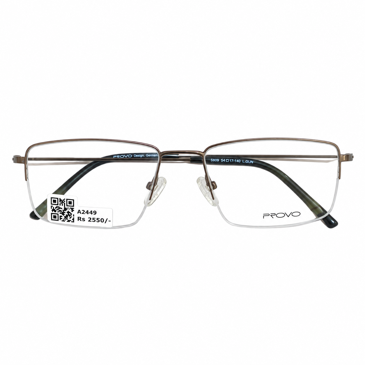 Provo 5809 Metal Metalic Gray Rectangle Full Frame 54