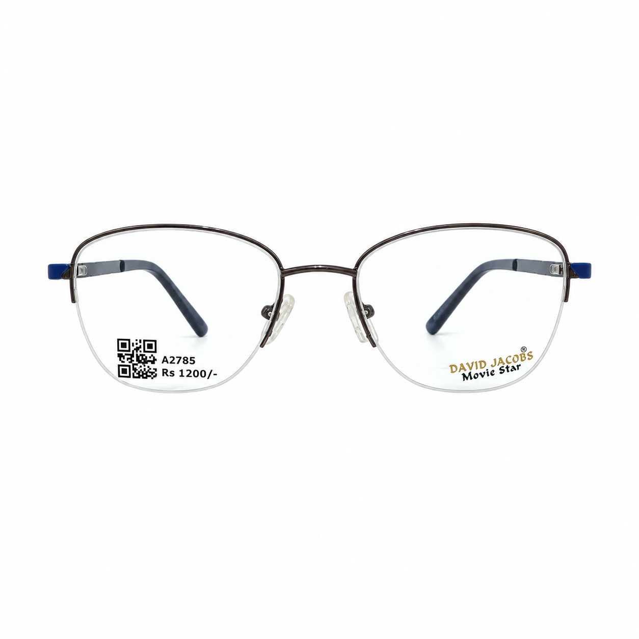 David Jacobs Jh7712 Metal Blue Oval  Half Frame 52