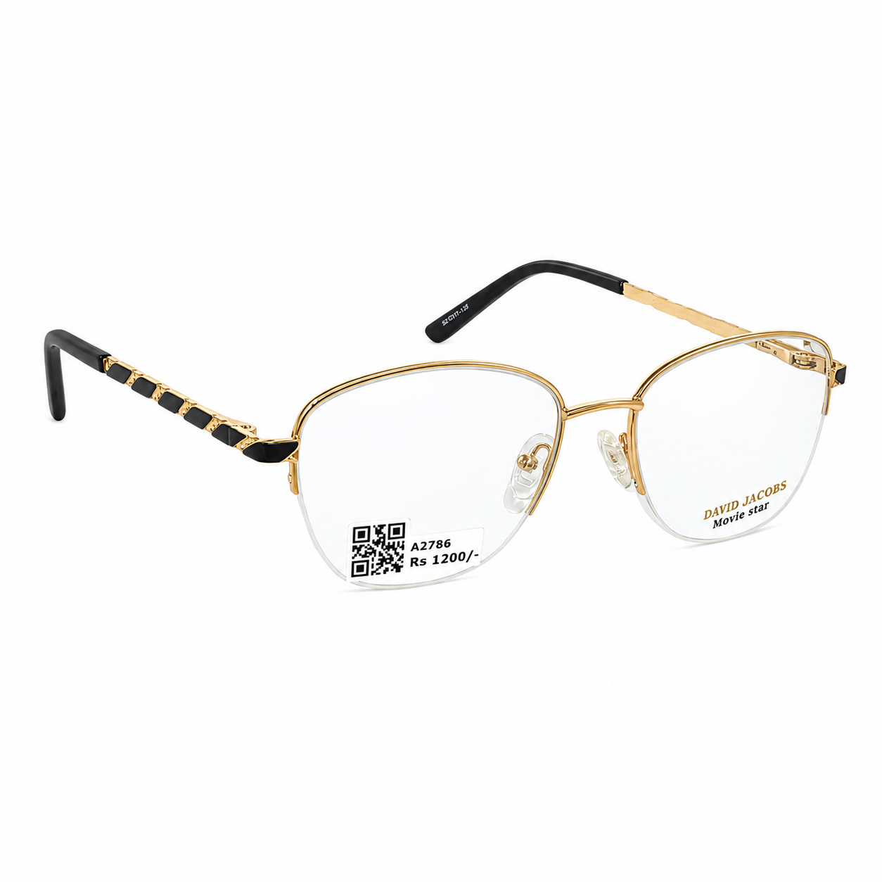 David Jacobs Jh7712 Metal Gold Oval  Half Frame 52
