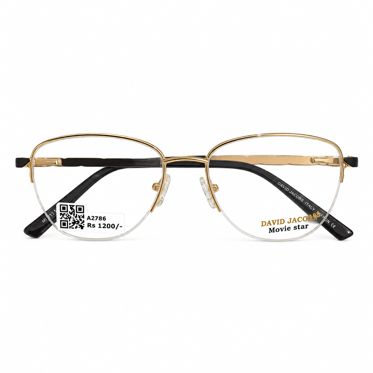 David Jacobs Jh7712 Metal Gold Oval  Half Frame 52