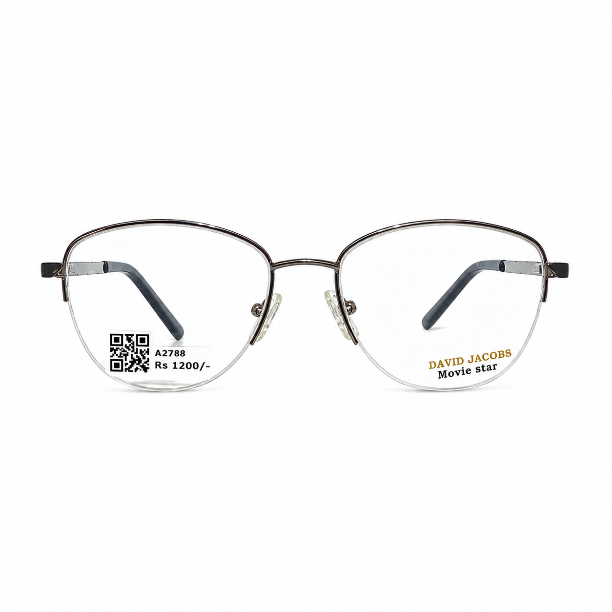 David Jacobs Jh7712 Metal Brown Oval  Half Frame 52