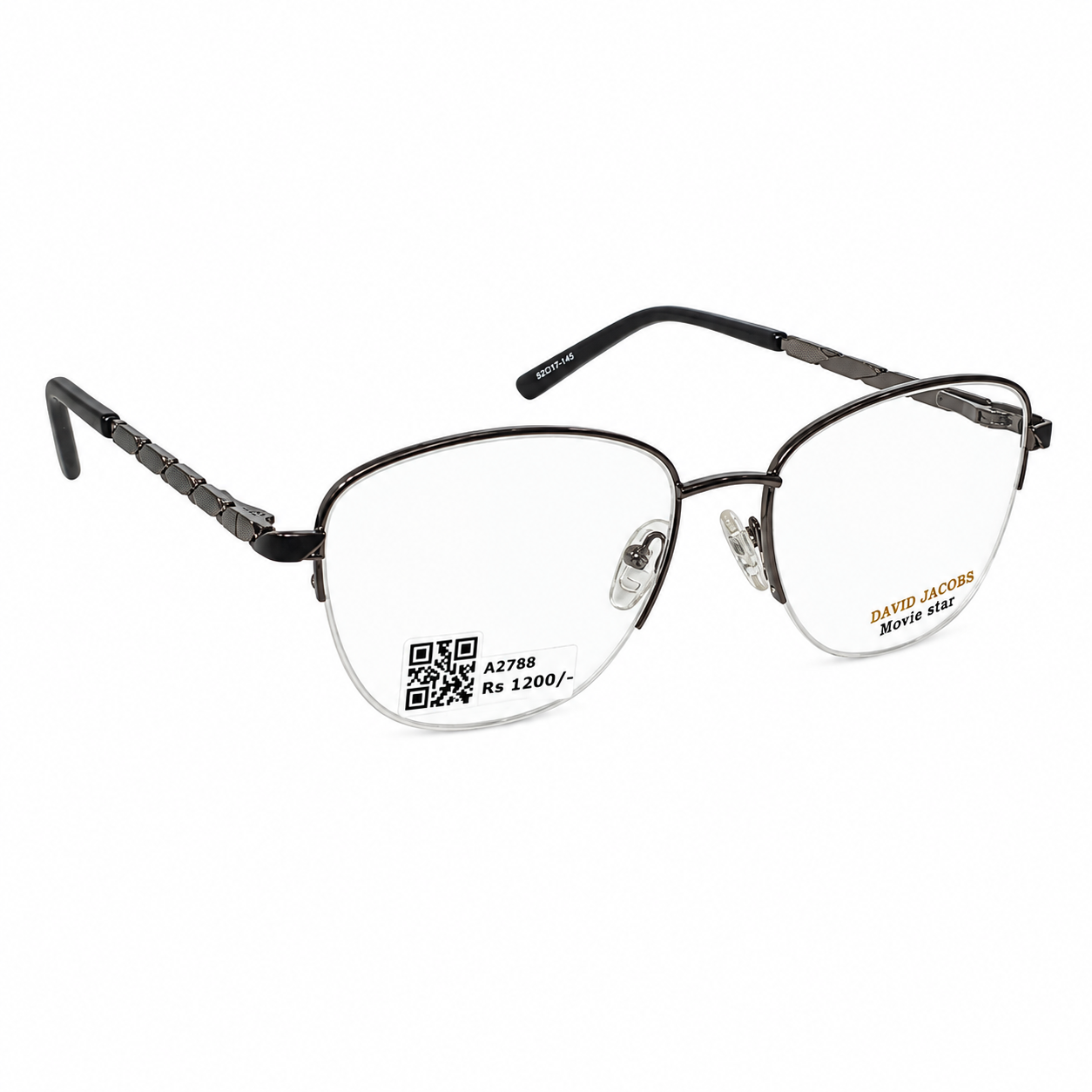 David Jacobs Jh7712 Metal Brown Oval  Half Frame 52