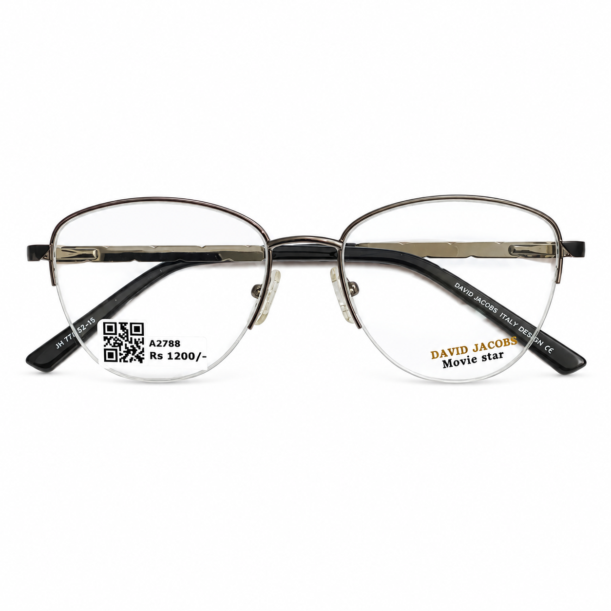 David Jacobs Jh7712 Metal Brown Oval  Half Frame 52