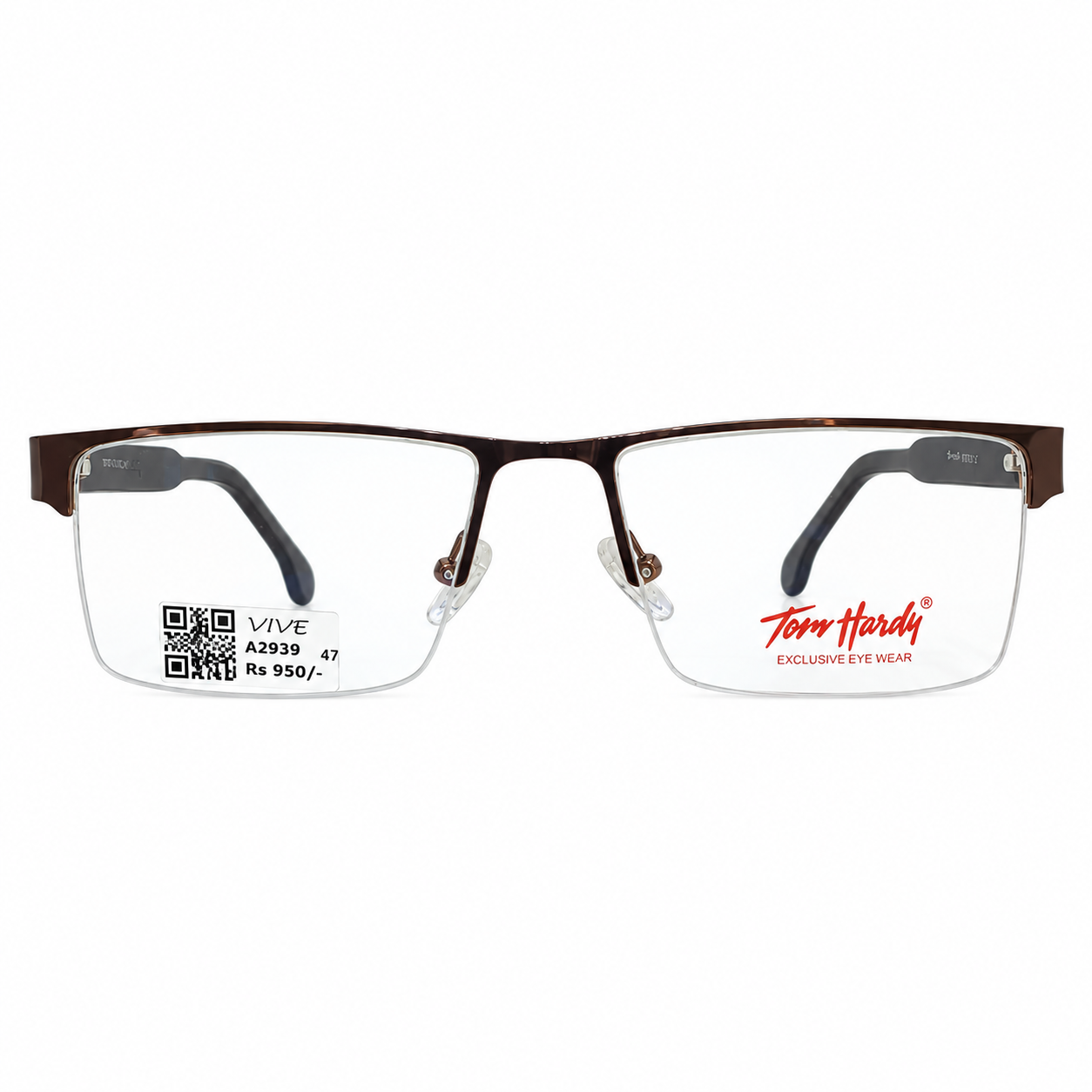 Tom Hardy 9258403 Metal Brown Rectangle Half Frame 56