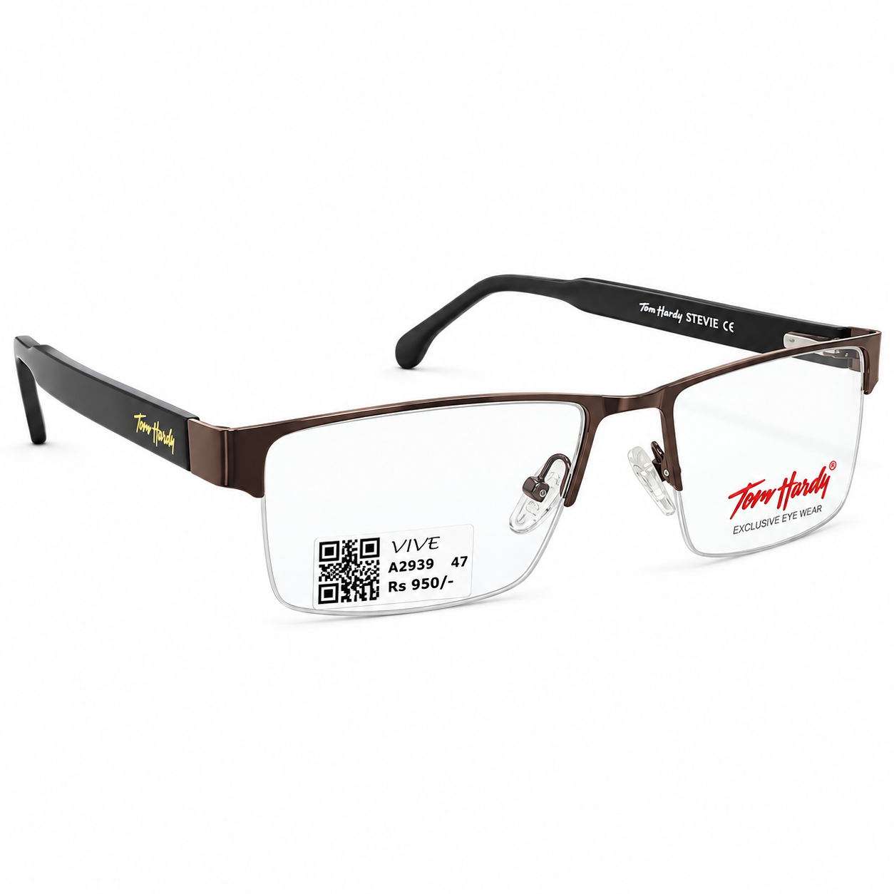 Tom Hardy 9258403 Metal Brown Rectangle Half Frame 56