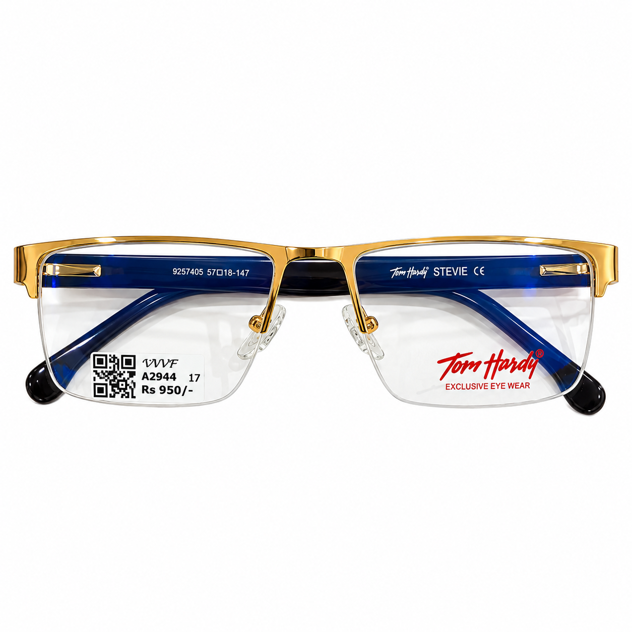 Tom Hardy 9258405 Metal Gold Square Half Frame 57
