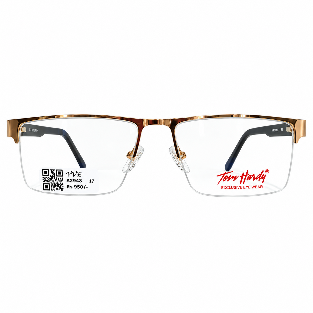 Tom Hardy 9258410 Metal Gold Square Half Frame 59