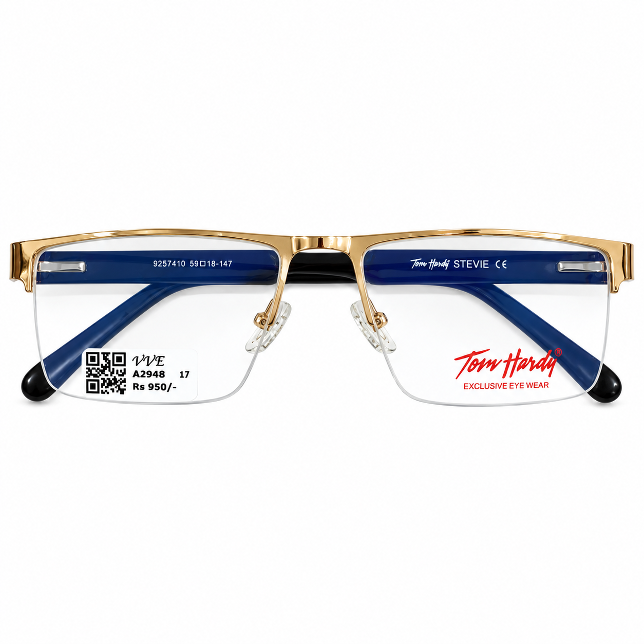 Tom Hardy 9258410 Metal Gold Square Half Frame 59