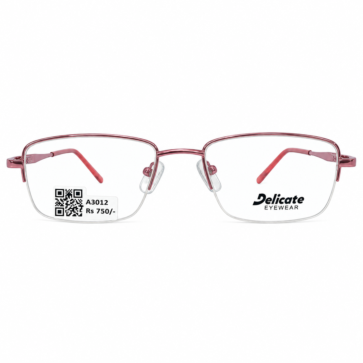 Delicate 82144 Metal Pink Oval Half Frame 49