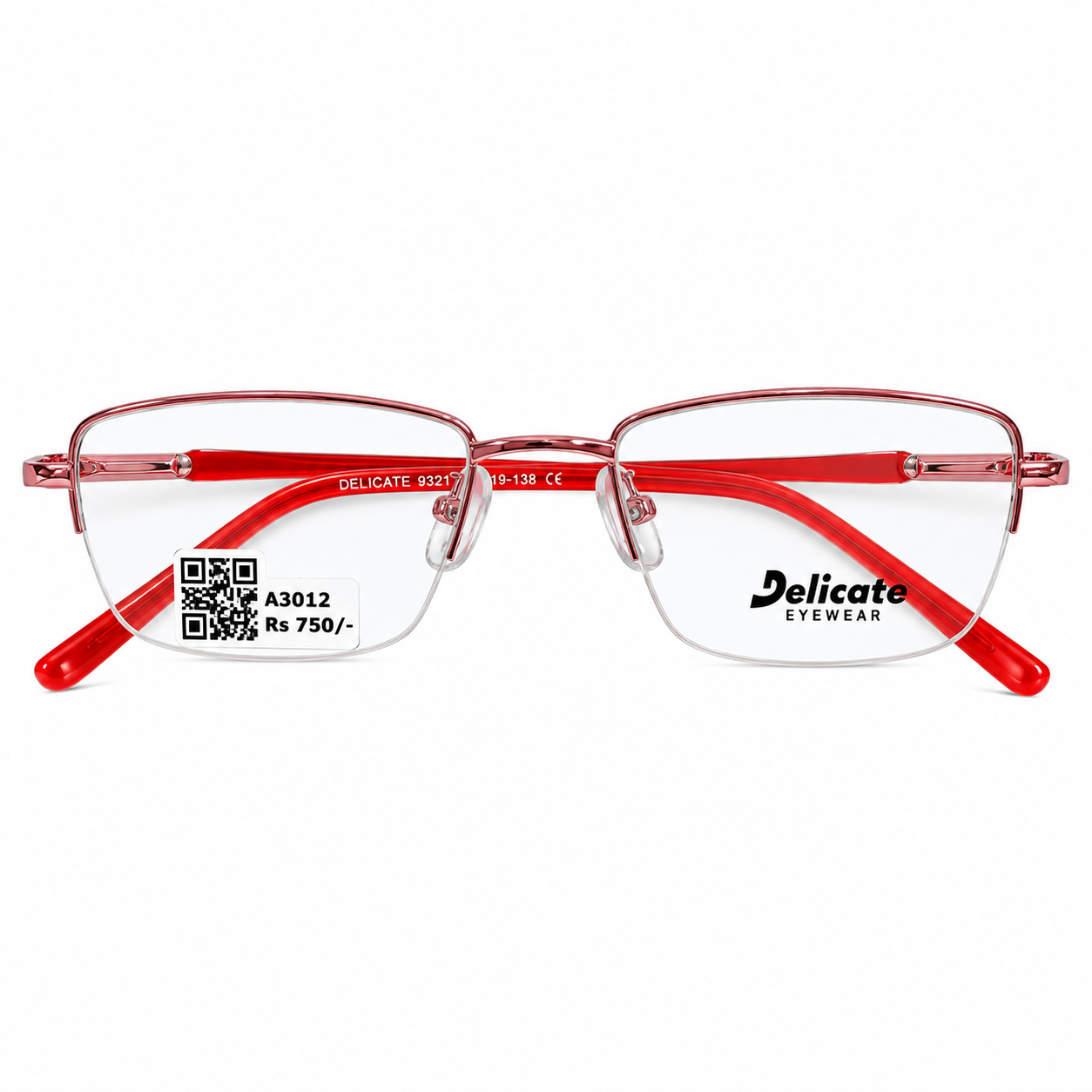 Delicate 82144 Metal Pink Oval Half Frame 49