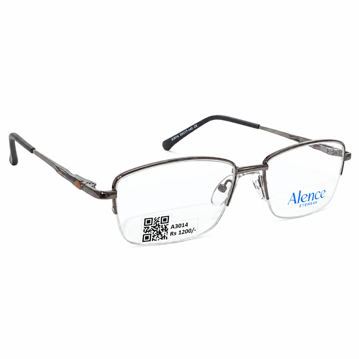 Alence 95204 Metal Metalic Gray Oval Half Frame 50