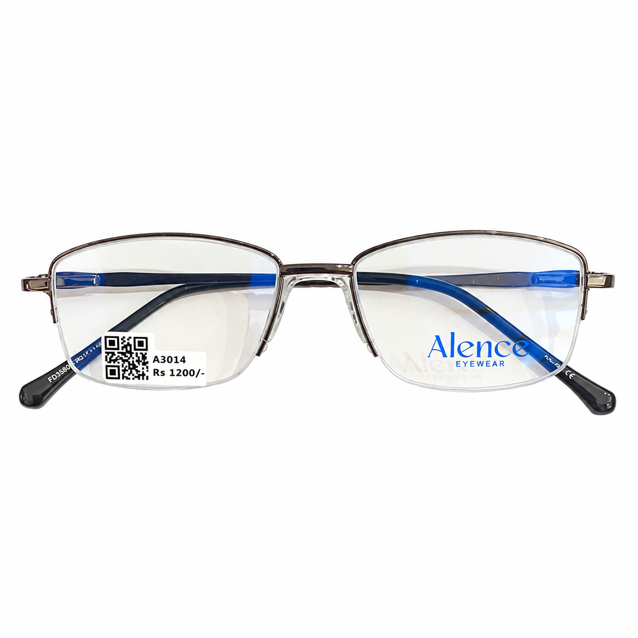 Alence 95204 Metal Metalic Gray Oval Half Frame 50