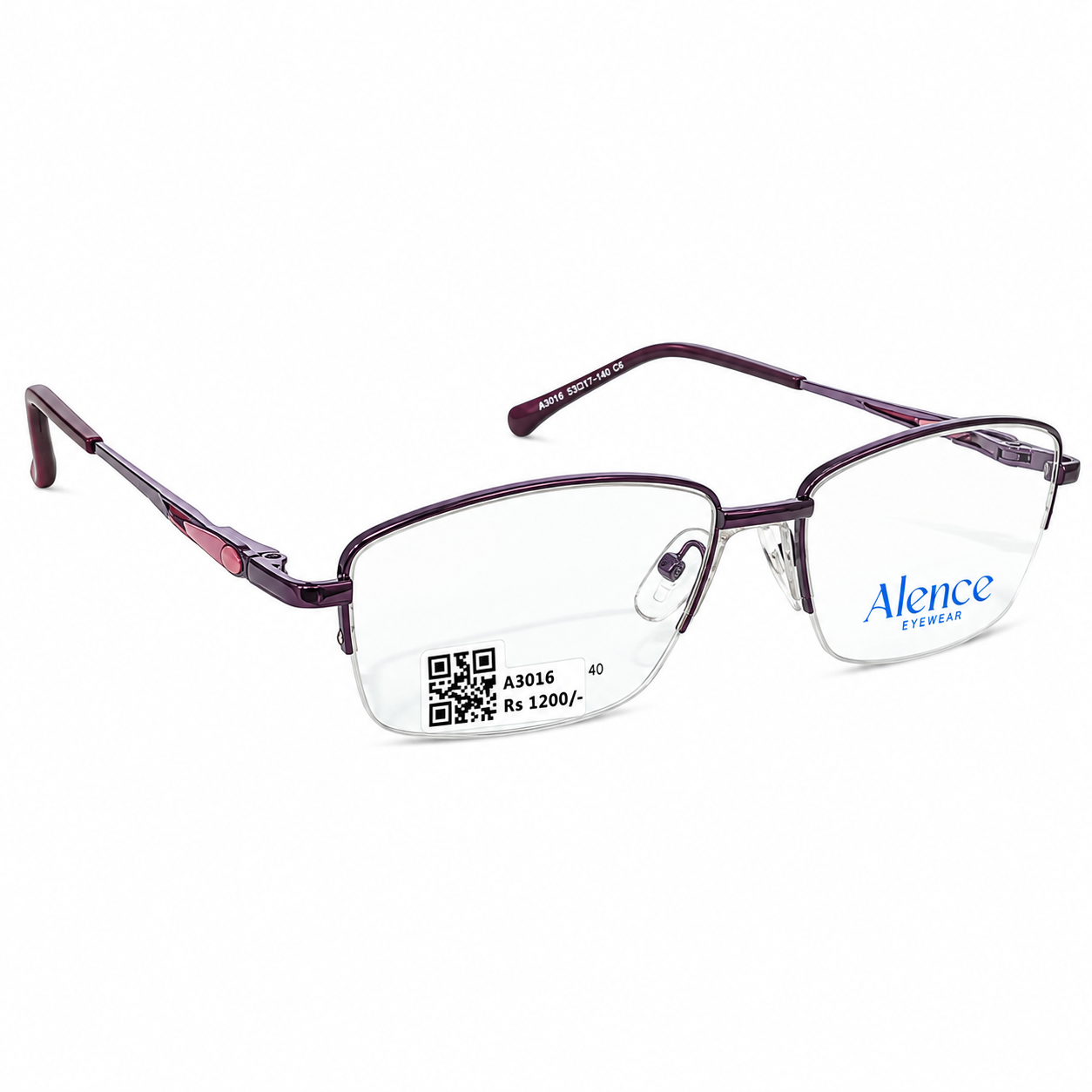 Alence 95204 Metal Purple Oval Half Frame 50