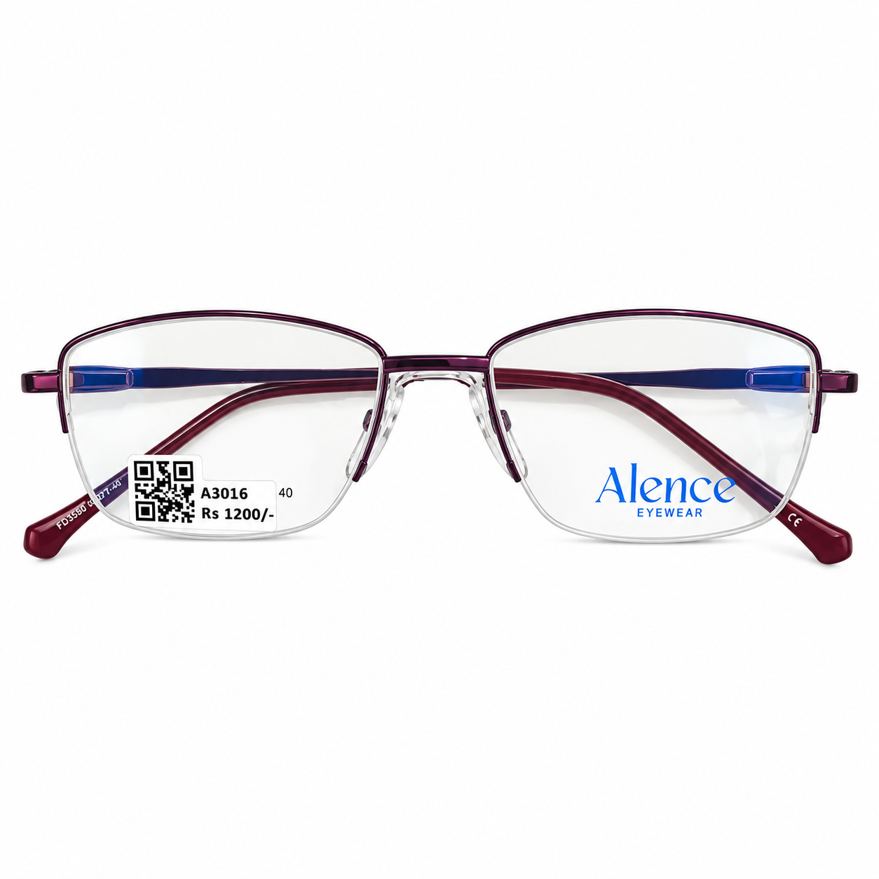 Alence 95204 Metal Purple Oval Half Frame 50