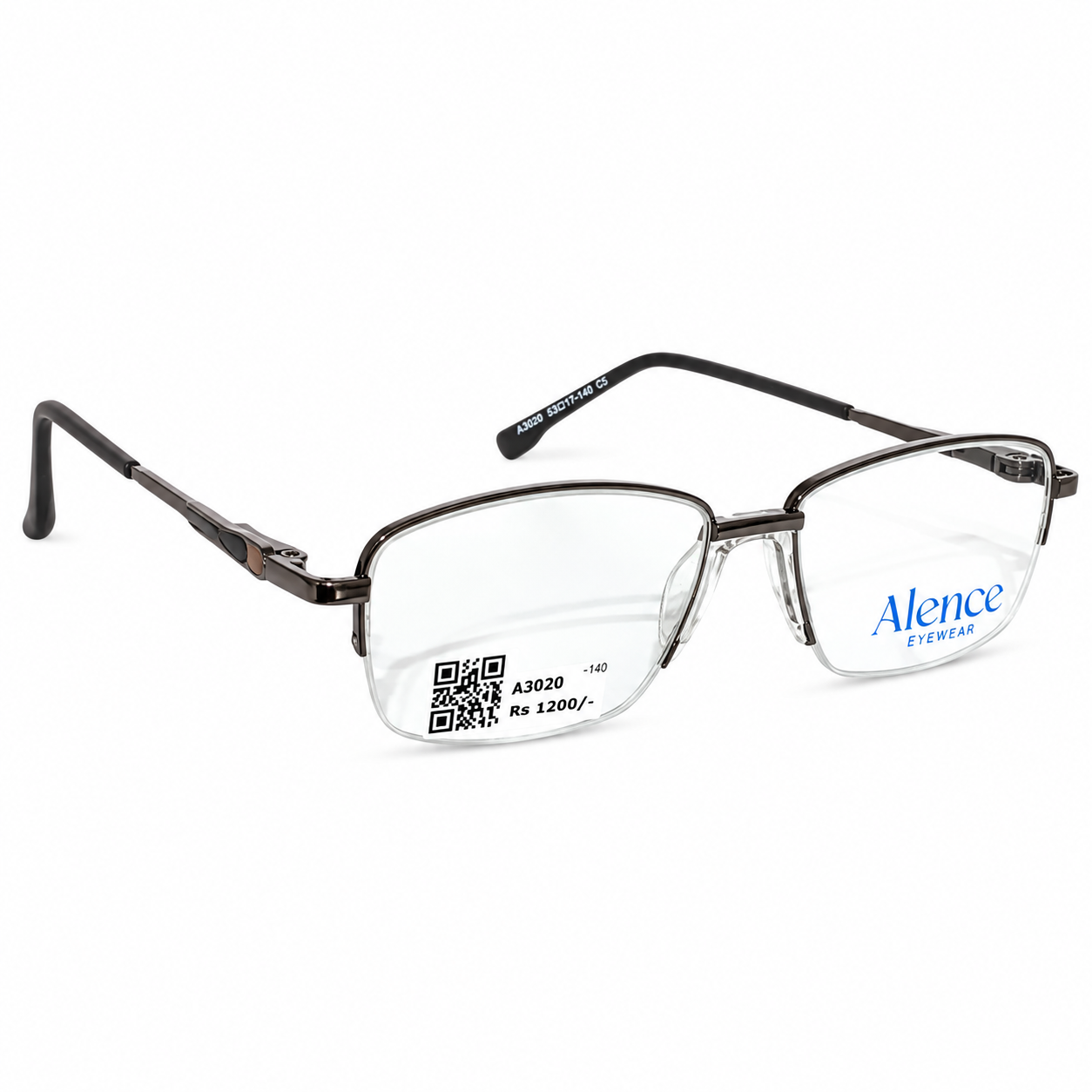 Alence 95208 Metal Metalic Gray Oval Half Frame 49