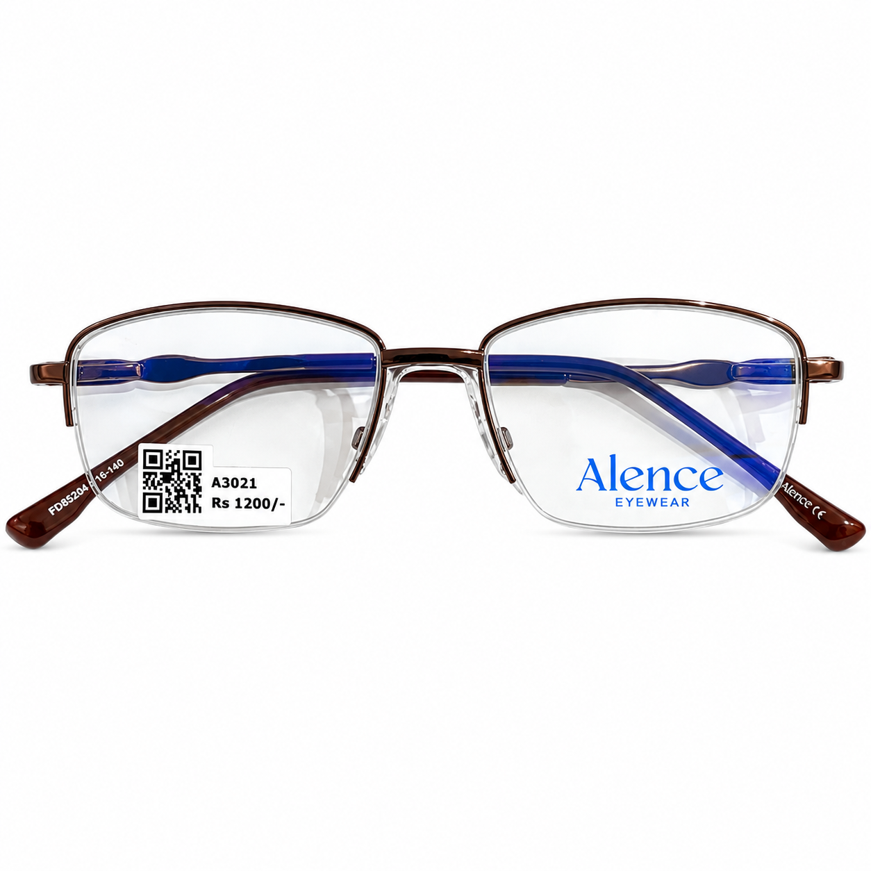 Alence 95208 Metal Brown Oval Half Frame 49