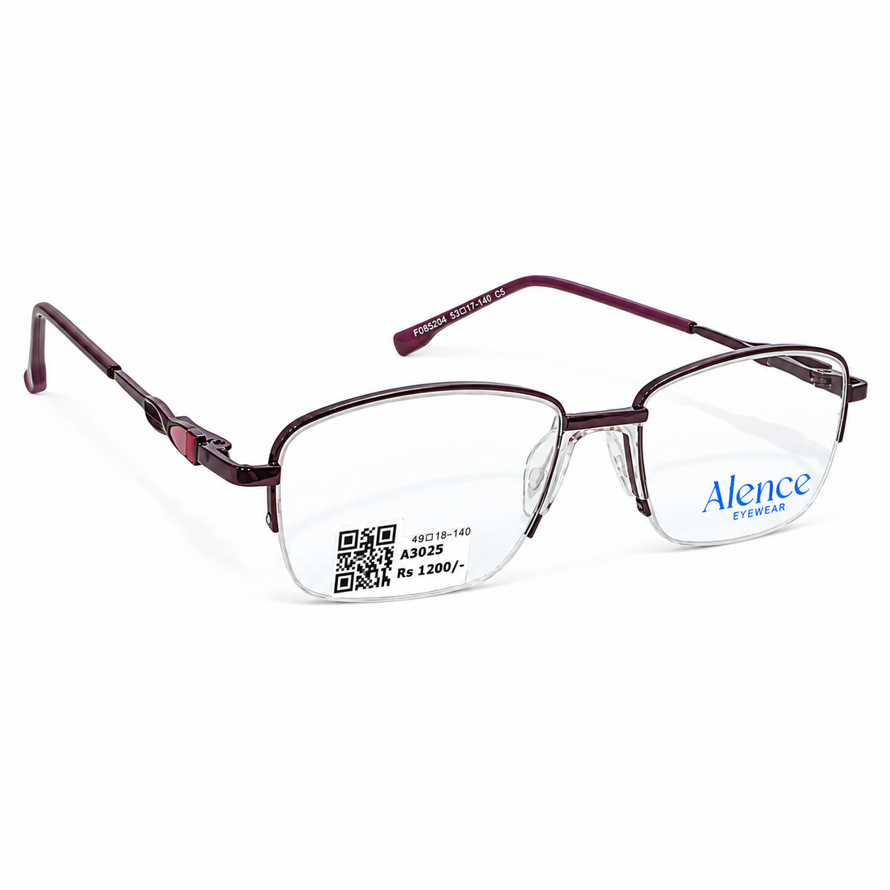 Alence 95208 Metal Purple Oval Half Frame 49
