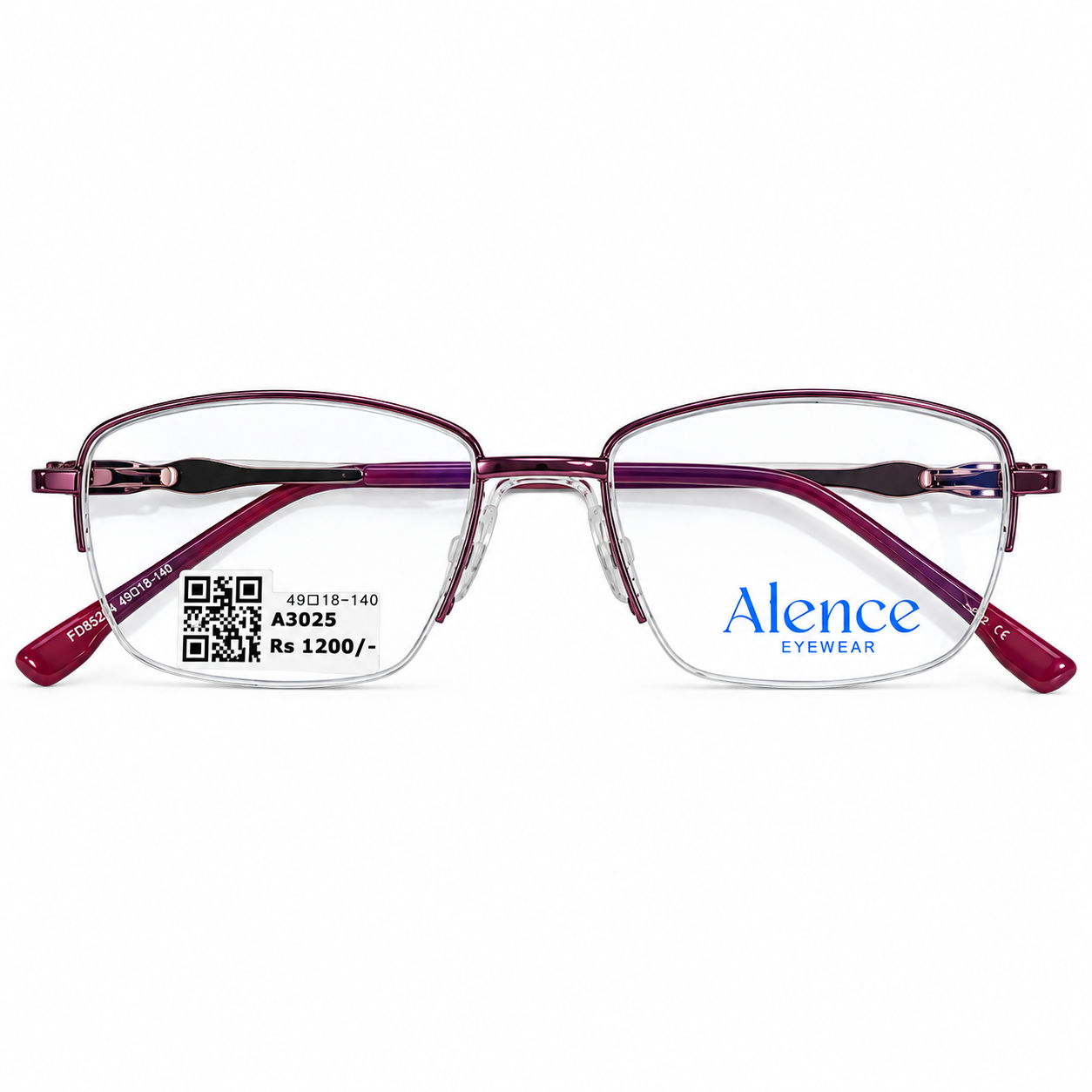 Alence 95208 Metal Purple Oval Half Frame 49
