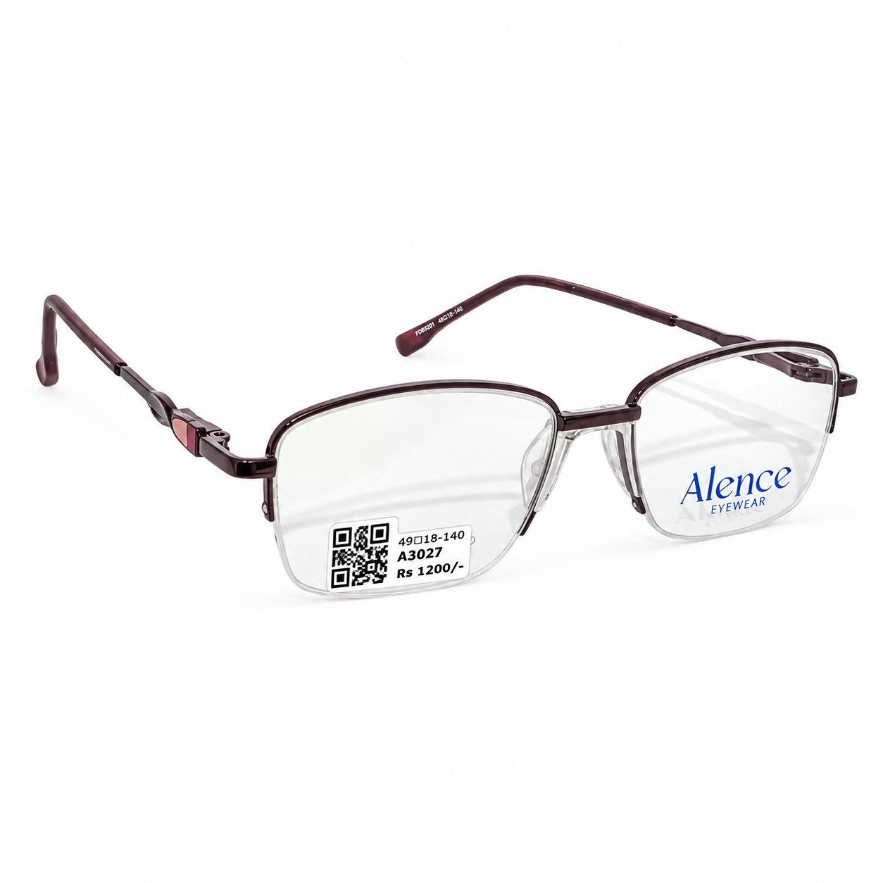 Alence 95207 Metal Brown Oval Half Frame 49