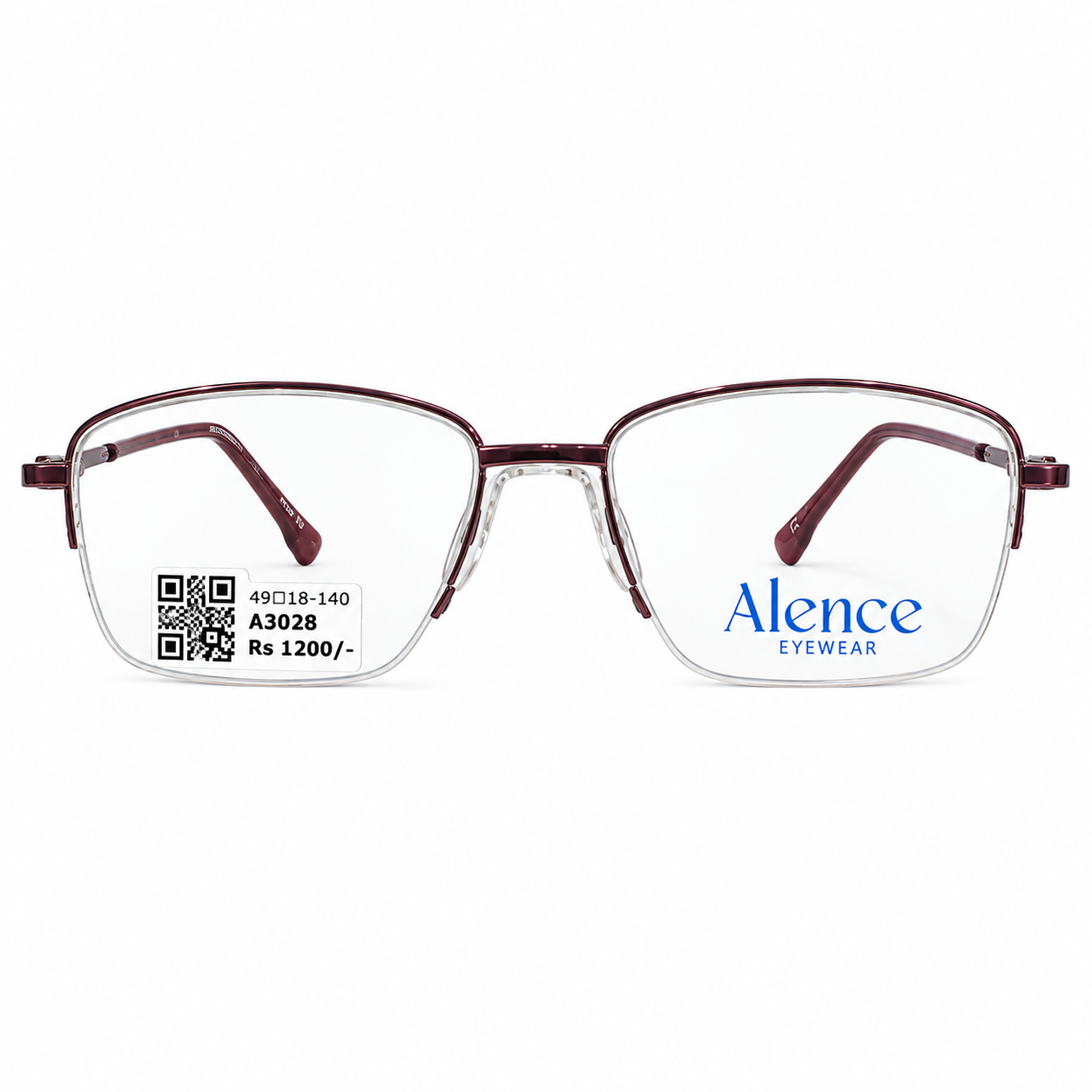 Alence 95207 Metal Wine Oval Half Frame 49