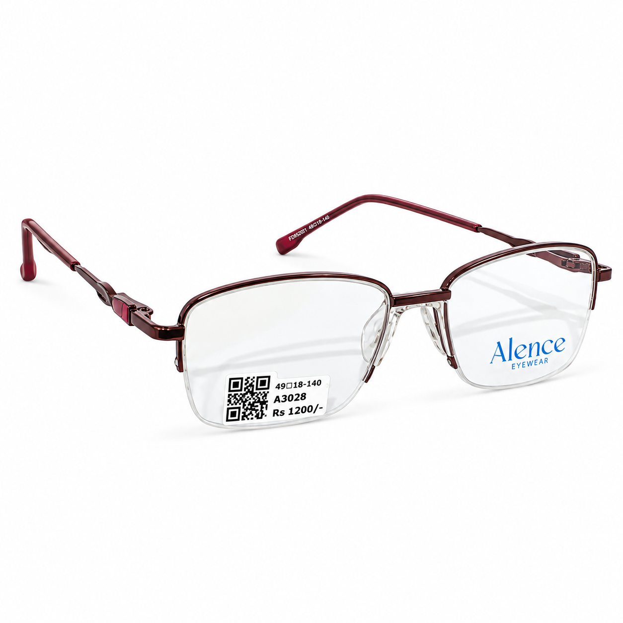Alence 95207 Metal Wine Oval Half Frame 49