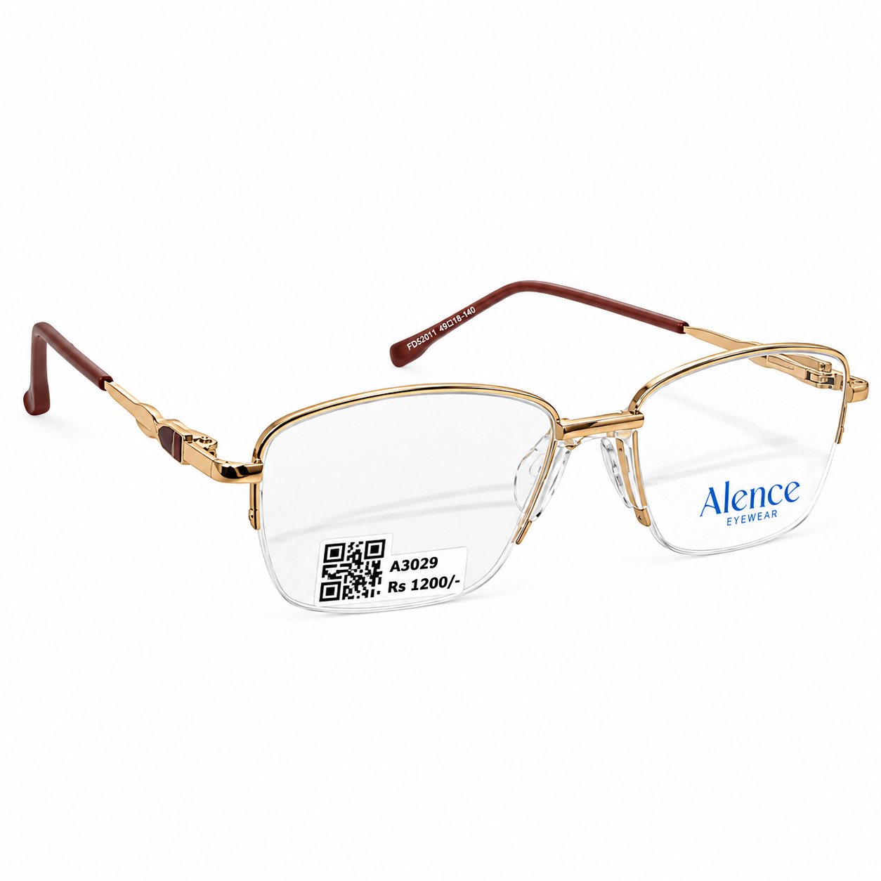 Alence 95207 Metal Gold Oval Half Frame 49