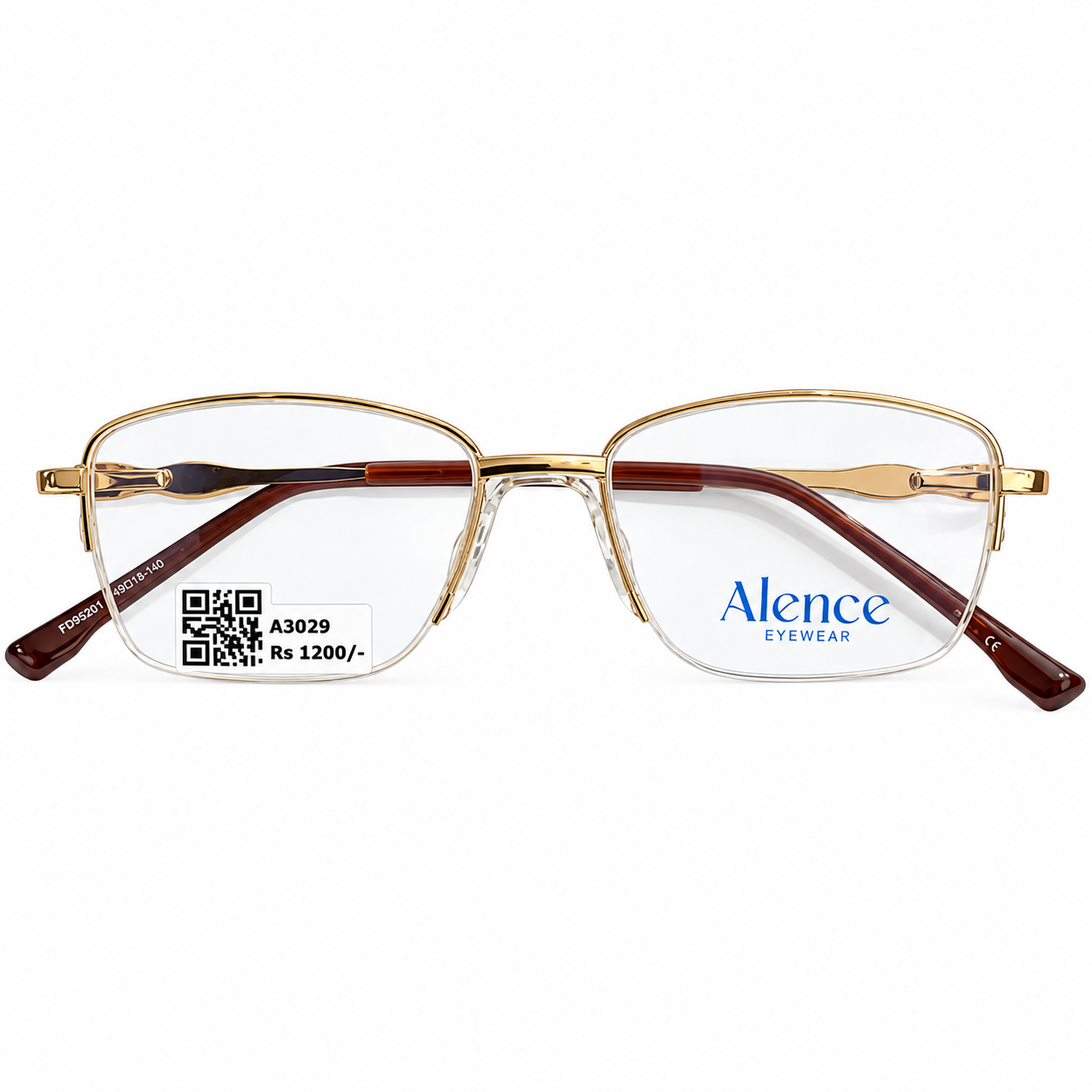 Alence 95207 Metal Gold Oval Half Frame 49