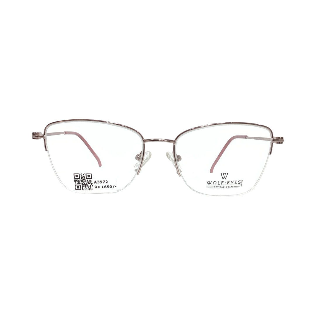 Wolfeyes 260018 Metal Pink Cat Eyes Half Frame 52