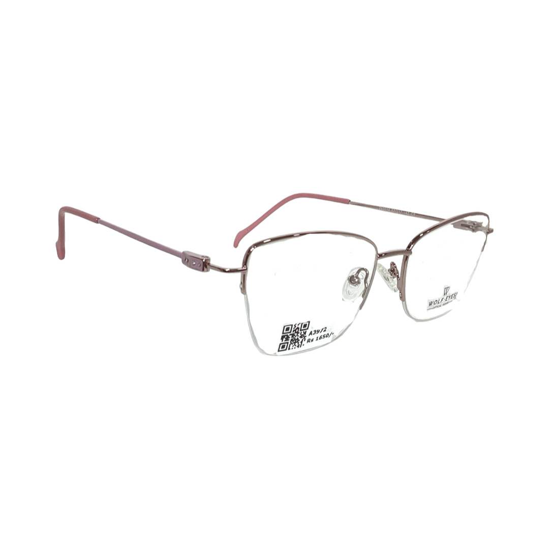 Wolfeyes 260018 Metal Pink Cat Eyes Half Frame 52
