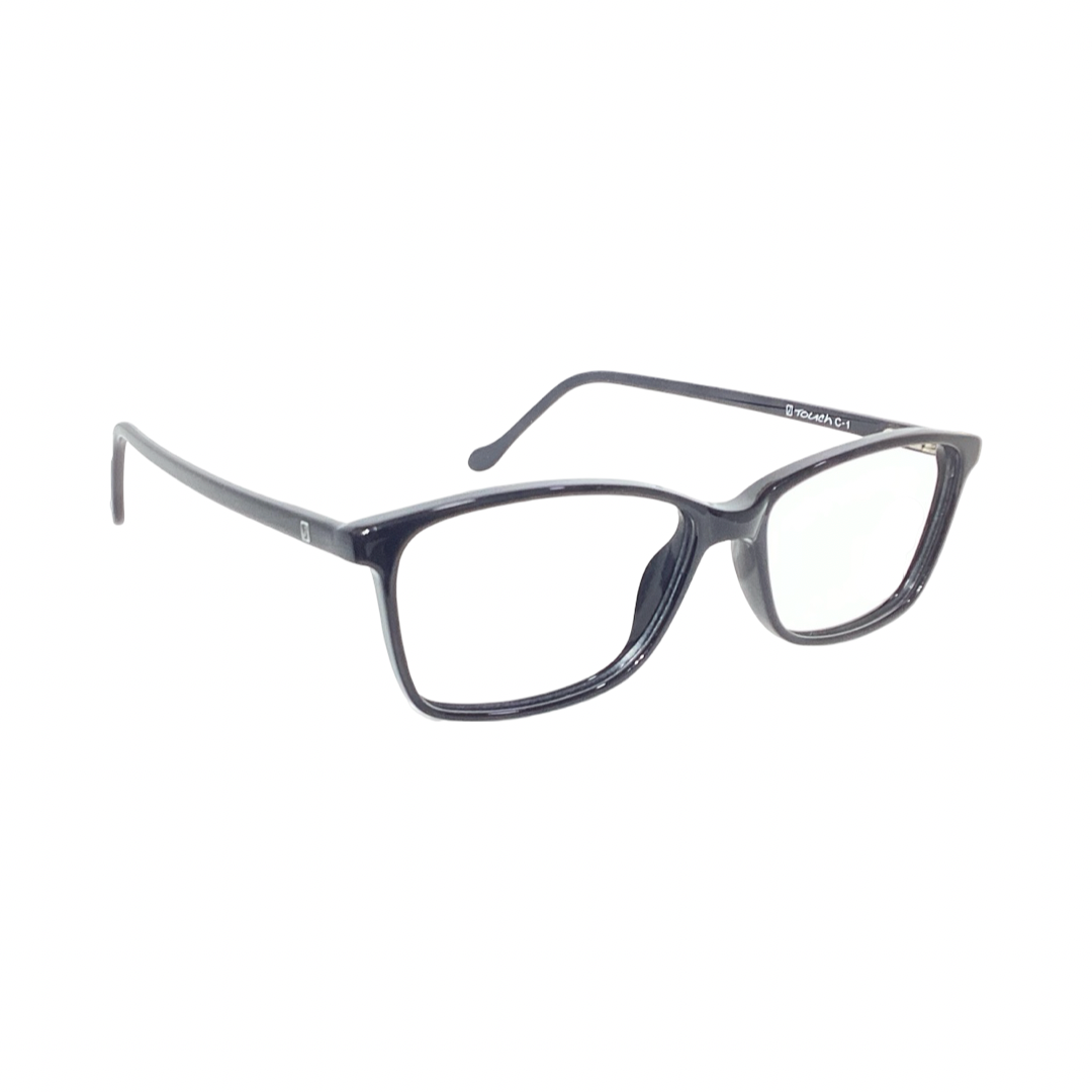Touch 702 Acetate Black Rectangle Half Frame 51