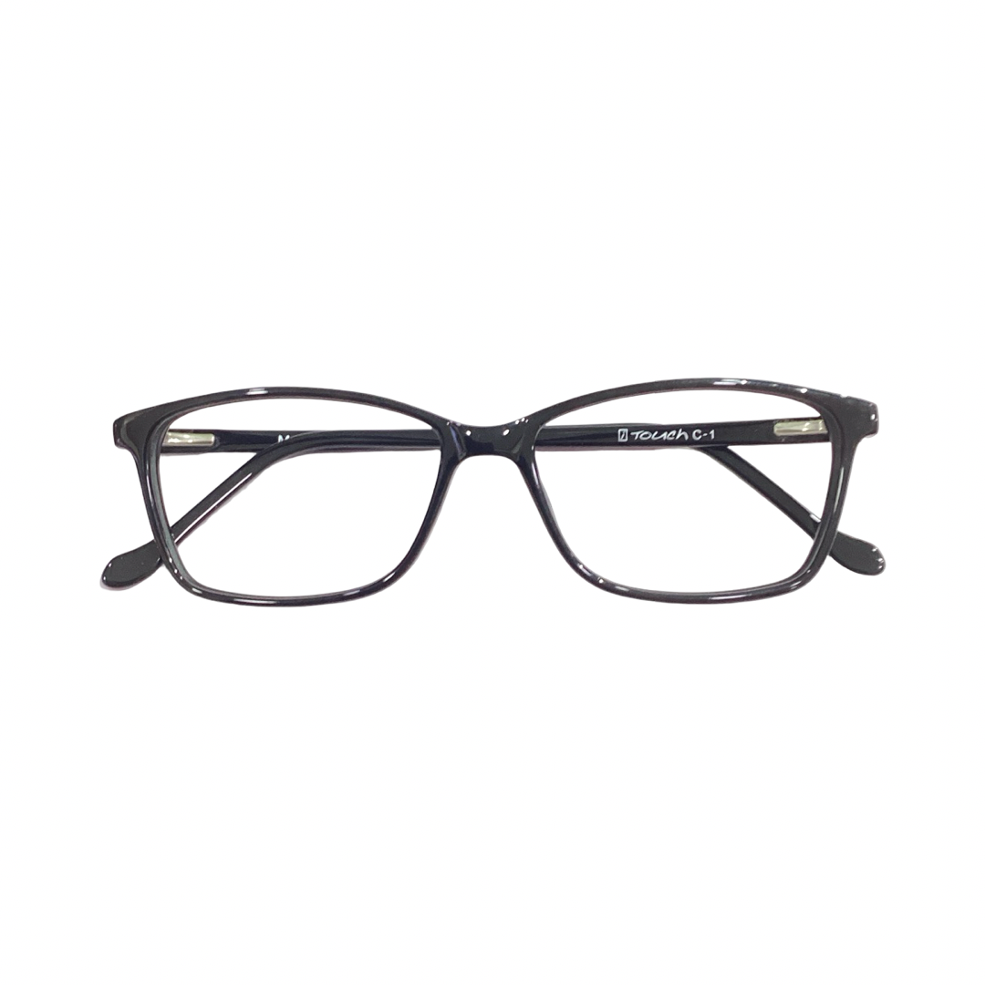 Touch 702 Acetate Black Rectangle Half Frame 51