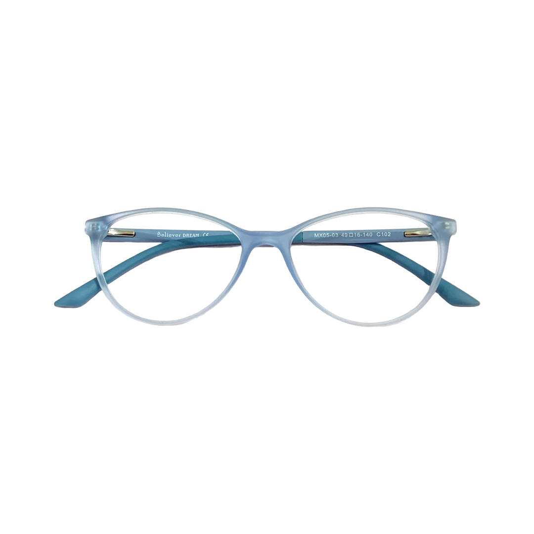 Believer Mx05 03 Tr Flexi Sky Blue Cat Eyes Full Frame 49