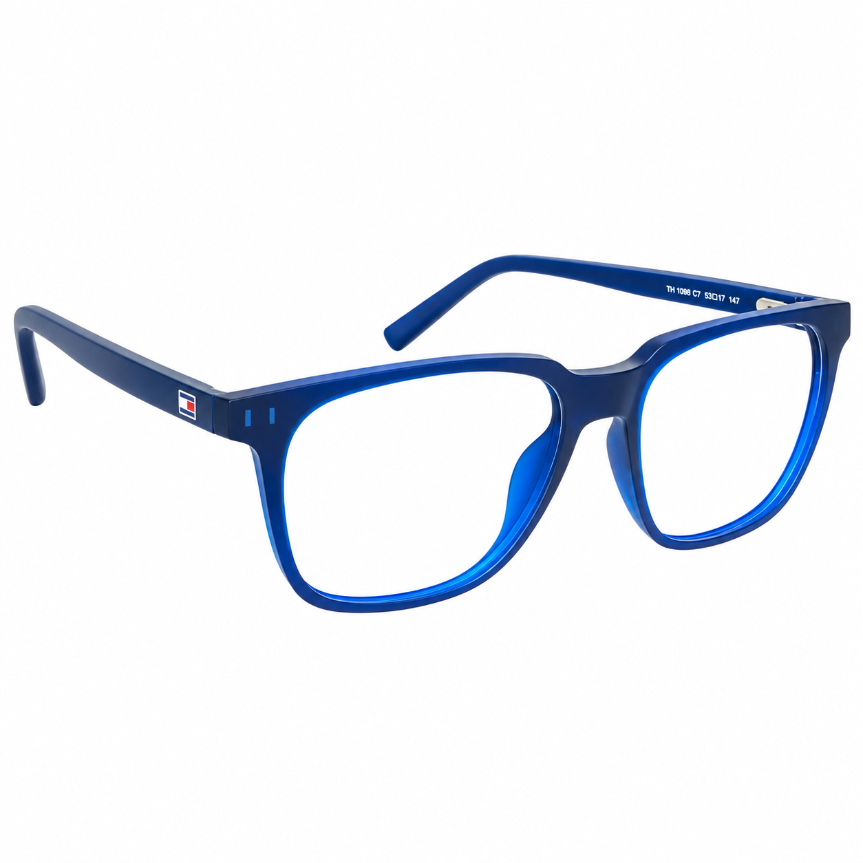 Tommy Hilfiger Th1089 Acetate Matt Blue Wayfarer Full Frame 53